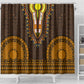 Gold Dashiki and Tapa Pattern Shower Curtain Africa-Polynesia Together Culture