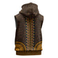 Gold Dashiki and Tapa Pattern Sleeveless Hoodie Africa-Polynesia Together Culture - African Pride
