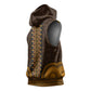 Gold Dashiki and Tapa Pattern Sleeveless Hoodie Africa-Polynesia Together Culture - African Pride