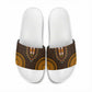 Gold Dashiki and Tapa Pattern Slide Sandals Africa-Polynesia Together Culture