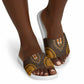 Gold Dashiki and Tapa Pattern Slide Sandals Africa-Polynesia Together Culture