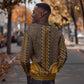 Gold Dashiki and Tapa Pattern Sweatshirt Africa-Polynesia Together Culture