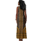 Gold Dashiki and Tapa Pattern Tank Maxi Dress Africa-Polynesia Together Culture