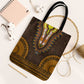 Gold Dashiki and Tapa Pattern Tote Bag Africa-Polynesia Together Culture