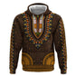 Gold Dashiki and Tapa Pattern Zip Hoodie Africa-Polynesia Together Culture