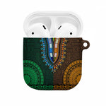 Green-gold Dashiki and Tapa Pattern AirPods Case Africa-Polynesia Together Culture