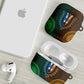 Green-gold Dashiki and Tapa Pattern AirPods Case Africa-Polynesia Together Culture