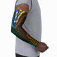 Green-gold Dashiki and Tapa Pattern Arm Sleeves Africa-Polynesia Together Culture
