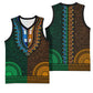 Green-gold Dashiki and Tapa Pattern Basketball Jersey Africa-Polynesia Together Culture - African Pride