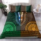 Green-gold Dashiki and Tapa Pattern Bedding Set Africa-Polynesia Together Culture