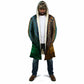 Green-gold Dashiki and Tapa Pattern Cloak Africa-Polynesia Together Culture