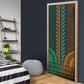 Green-gold Dashiki and Tapa Pattern Door Cover Africa-Polynesia Together Culture