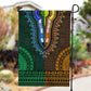 Green-gold Dashiki and Tapa Pattern Garden Flag Africa-Polynesia Together Culture