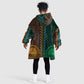 Green-gold Dashiki and Tapa Pattern Kid Wearable Blanket Hoodie Africa-Polynesia Together Culture