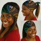 Green-gold Dashiki and Tapa Pattern Neck Gaiter Africa-Polynesia Together Culture LT9
