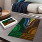 Green-gold Dashiki and Tapa Pattern Puzzle Africa-Polynesia Together Culture