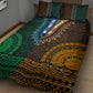 Green-gold Dashiki and Tapa Pattern Quilt Bed Set Africa-Polynesia Together Culture