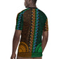 Green-gold Dashiki and Tapa Pattern Rugby Jersey Africa-Polynesia Together Culture