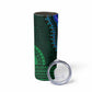 Green-gold Dashiki and Tapa Pattern Skinny Tumbler Africa-Polynesia Together Culture