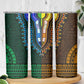 Green-gold Dashiki and Tapa Pattern Skinny Tumbler Africa-Polynesia Together Culture