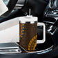 Green-gold Dashiki and Tapa Pattern Tumbler With Handle Africa-Polynesia Together Culture
