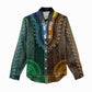 Green-gold Dashiki and Tapa Pattern Women Casual Shirt Africa-Polynesia Together Culture LT9