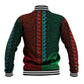 Green-red Dashiki and Tapa Pattern Baseball Jacket Africa-Polynesia Together Culture