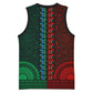 Green-red Dashiki and Tapa Pattern Basketball Jersey Africa-Polynesia Together Culture - African Pride