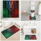 Green-red Dashiki and Tapa Pattern Bathroom Set Africa-Polynesia Together Culture