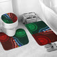 Green-red Dashiki and Tapa Pattern Bathroom Set Africa-Polynesia Together Culture