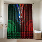 Green-red Dashiki and Tapa Pattern Bathroom Set Africa-Polynesia Together Culture