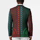 Green-red Dashiki and Tapa Pattern Blazer Africa-Polynesia Together Culture