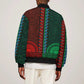 Green-red Dashiki and Tapa Pattern Bomber Jacket Africa-Polynesia Together Culture