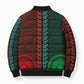 Green-red Dashiki and Tapa Pattern Bomber Puffer Jacket Africa-Polynesia Together Culture