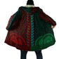 Green-red Dashiki and Tapa Pattern Cloak Africa-Polynesia Together Culture