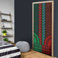 Green-red Dashiki and Tapa Pattern Door Cover Africa-Polynesia Together Culture