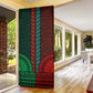 Green-red Dashiki and Tapa Pattern Door Cover Africa-Polynesia Together Culture