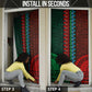 Green-red Dashiki and Tapa Pattern Door Cover Africa-Polynesia Together Culture