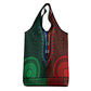 Green-red Dashiki and Tapa Pattern Grocery Bag Africa-Polynesia Together Culture