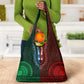 Green-red Dashiki and Tapa Pattern Grocery Bag Africa-Polynesia Together Culture