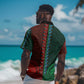 Green-red Dashiki and Tapa Pattern Hawaiian Shirt Africa-Polynesia Together Culture