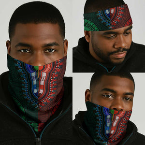 Green-red Dashiki and Tapa Pattern Neck Gaiter Africa-Polynesia Together Culture LT9