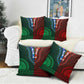 Green-red Dashiki and Tapa Pattern Pillow Cover Africa-Polynesia Together Culture