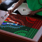 Green-red Dashiki and Tapa Pattern Puzzle Africa-Polynesia Together Culture