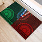 Green-red Dashiki and Tapa Pattern Rubber Doormat Africa-Polynesia Together Culture