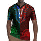 Green-red Dashiki and Tapa Pattern Rugby Jersey Africa-Polynesia Together Culture