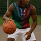Green-red Dashiki and Tapa Pattern Sleeveless Hoodie Africa-Polynesia Together Culture - African Pride