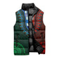 Green-red Dashiki and Tapa Pattern Sleeveless Puffer Jacket Africa-Polynesia Together Culture