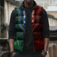 Green-red Dashiki and Tapa Pattern Sleeveless Puffer Jacket Africa-Polynesia Together Culture
