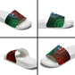 Green-red Dashiki and Tapa Pattern Slide Sandals Africa-Polynesia Together Culture